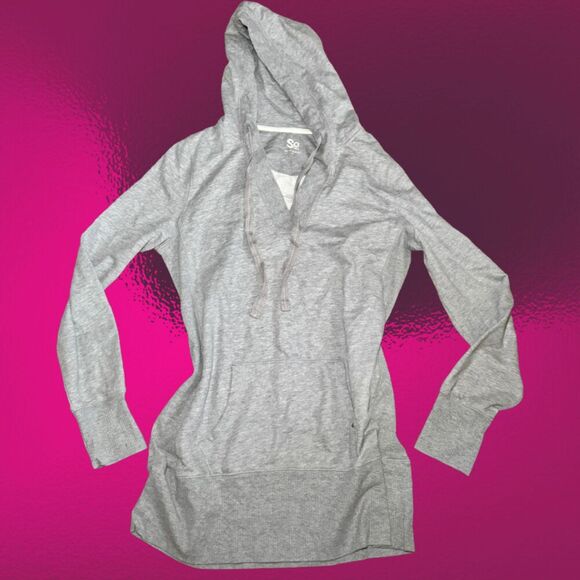 So Tops - Size Juniors XL So Clothing Gray Hoodie
